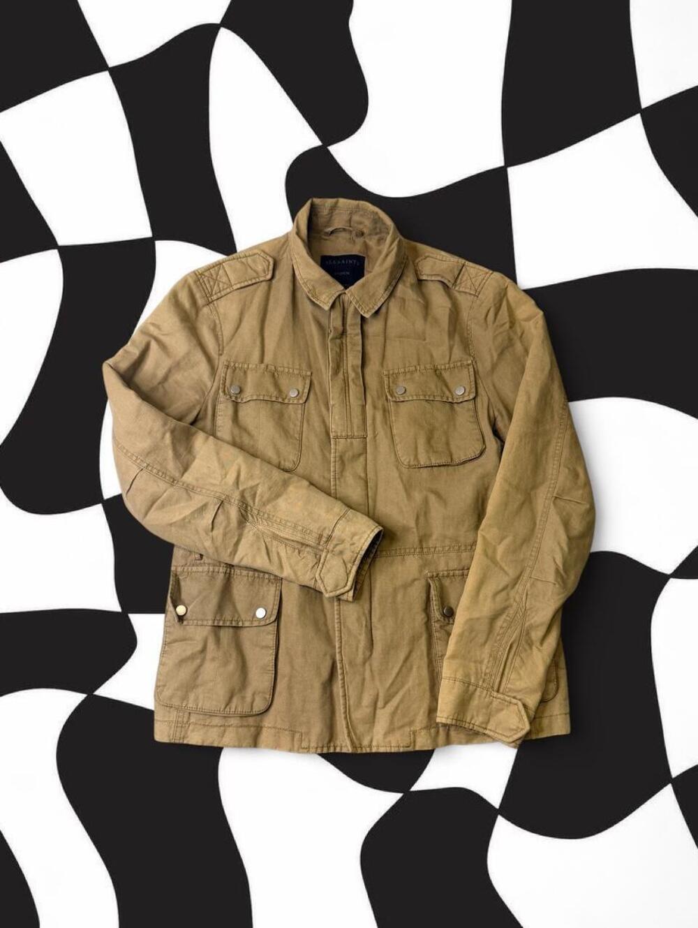 AllSaints Tan Military Jacket